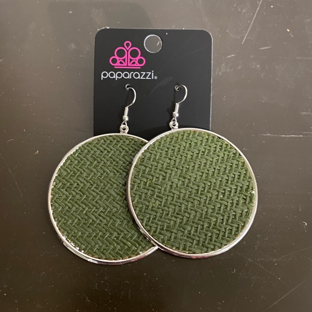 Paparazzi olive green earrings